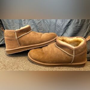 New - Never Worn L.L. Bean Chestnut Suede Shearling Ankle Boots